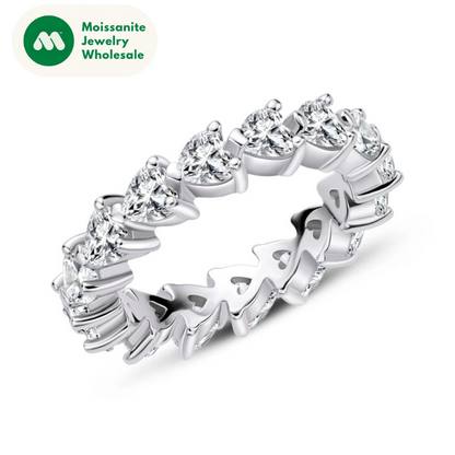 925 Sterling Silver Wedding Engagement Full Enternity Rings Anniversary Heart Cut Ring Silver Women Bridal Ring Jewelry