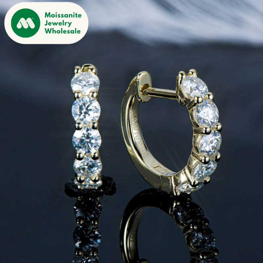 Luxury Moissanite Hoop Earrings 3.5mm 1.0ct 925 Sterling Silver for Women Jewelry Sparking Diamond Wedding Party Earring