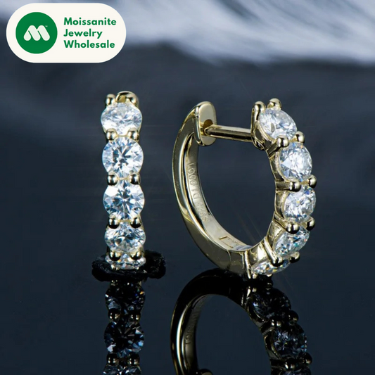 Luxury Moissanite Hoop Earrings 3.5mm 1.0ct 925 Sterling Silver for Women Jewelry Sparking Diamond Wedding Party Earring