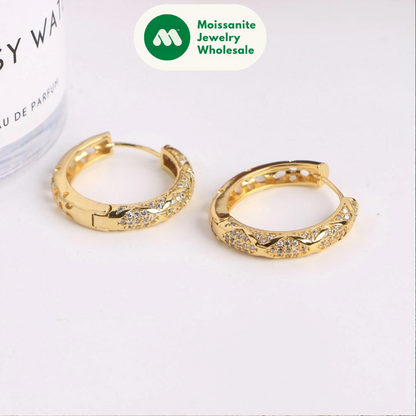 2025 Trendy Hoops for Women Full Moissanite Earrings Sterling Silver 925 Luxury Fine Jewelry with GRA Gift Valentine's Day