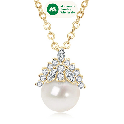 7-8mmFreshwater Pearl Crown Pendant Necklace s925 Silver Adjustable Chain Luxury Fine Jewelry for Women Gift 2025 Trendy