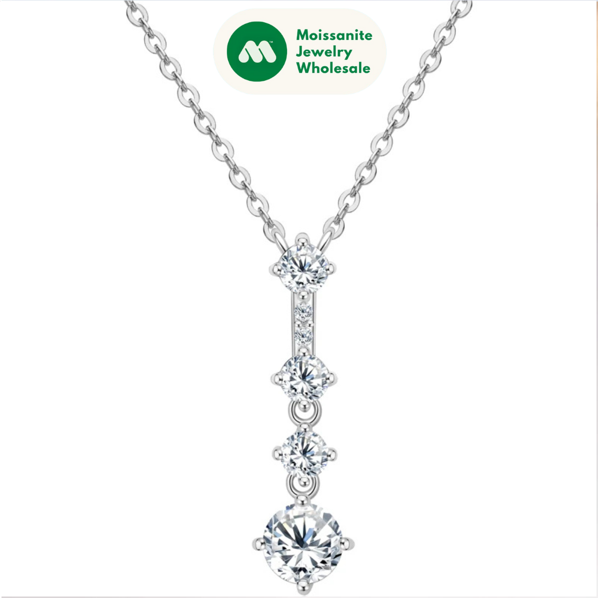 D Color VVS1 All Moissanite Long Pendant Necklaces With GRA Silver 925 Real Women's Accessories Jewelry Engagement Gift