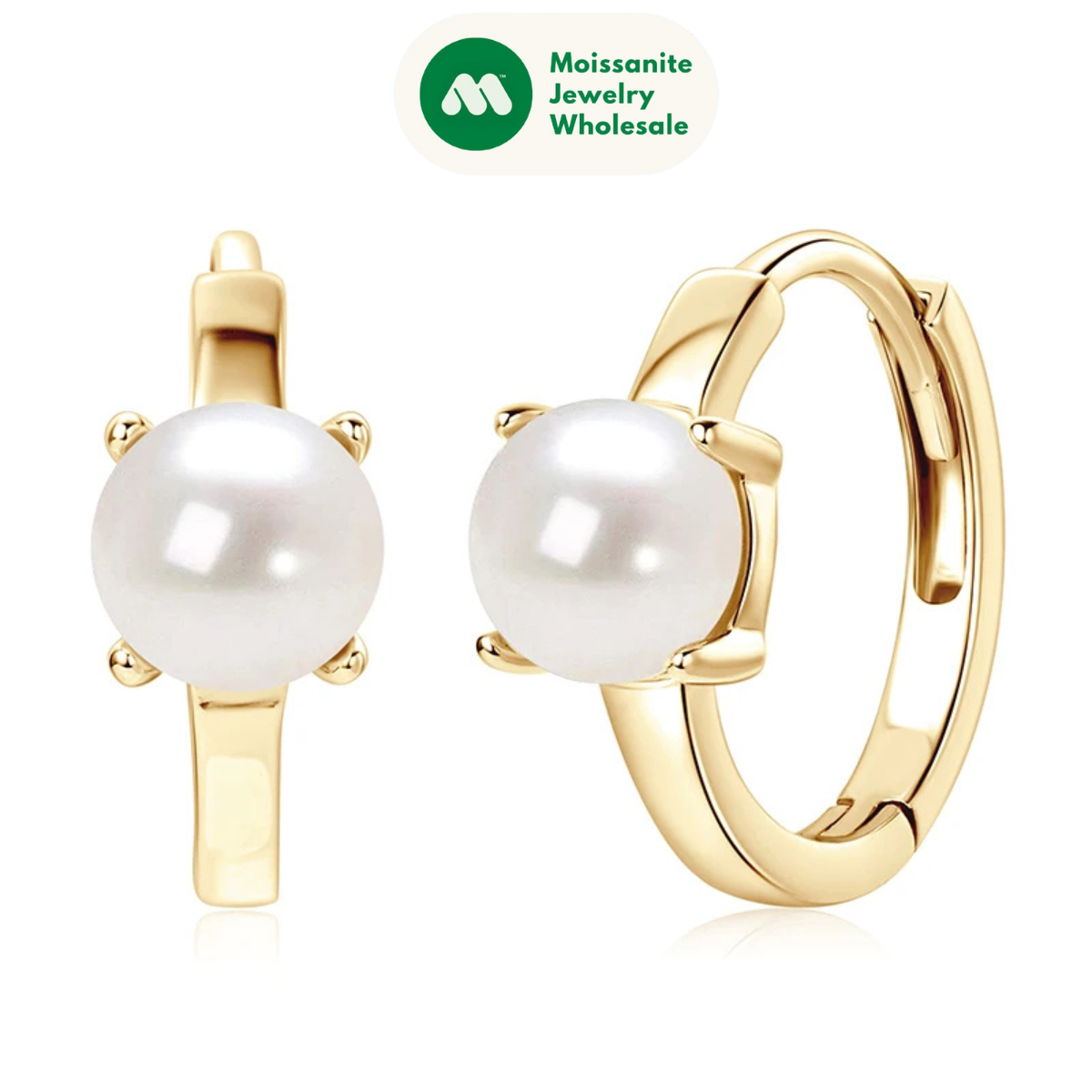 Real 925 Sterling Silver 5mm Bread-shaped Natural Freshwater Pearl Hoops Huggie Earrings for Women Hypoallergenic Jewelry Gifts