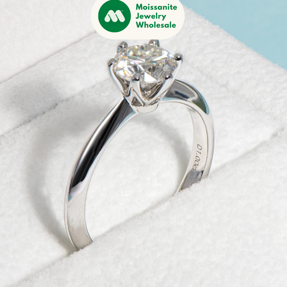 Classic 0.5ct 1.0ct D Color Moissanite Diamond Wedding Rings For Women S925 Sterling Silver Engagement Bands Fine Jewelry