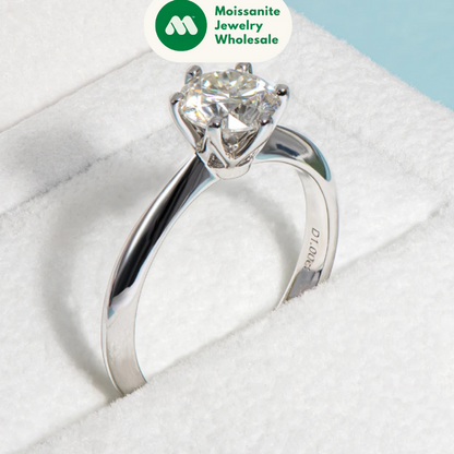 Classic 0.5ct 1.0ct D Color Moissanite Diamond Wedding Rings For Women S925 Sterling Silver Engagement Bands Fine Jewelry
