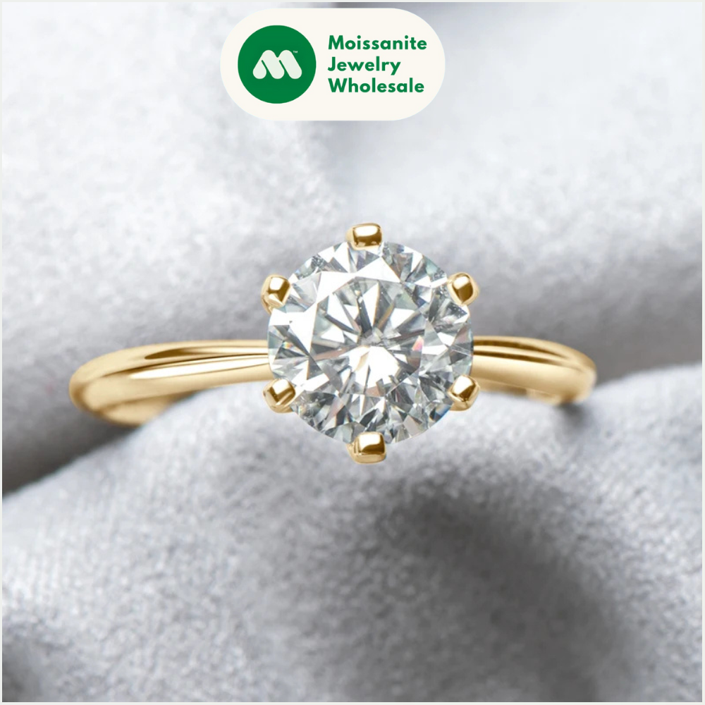 0.5-3.0CT Moissanite Solitaire Ring Silver 925 14K Gold Plated Wedding Engagement Band For Women Jewelry with Certificate