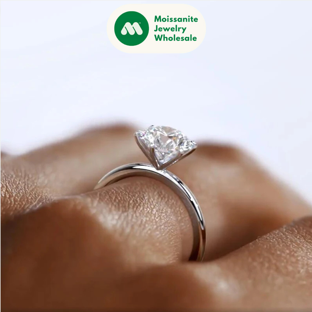 Classic 0.5ct/1ct/2ct Round D Moissanite 925 Sterling Sliver Ring for Women Wedding Engagement Promise Finger Rings Jewelry GRA