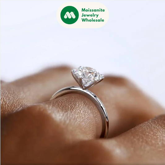 Classic 0.5ct/1ct/2ct Round D Moissanite 925 Sterling Sliver Ring for Women Wedding Engagement Promise Finger Rings Jewelry GRA