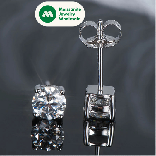 Sparkle Real Moissanite Black Stud Earrings Diamond 925 Silver Gold Ear Piercing Jewelry for Women Men Gifts 3mm/4mm/5mm