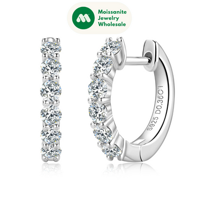 Fashion Luxury Moissanite Huggie Earrings 2.5mm-3.5mm D Color Hopp Earrings for Women Men Sterling Silver 925 Fine Jewelry Gift